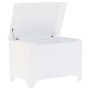 Caja de almacenaje y tapa RANA madera maciza blanca 80x49x54 cm