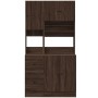 Mueble de cocina madera ingeniería marrón roble 95x50x180 cm