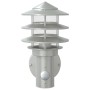 Apliques de exterior con sensor 2 unidades acero inoxidable