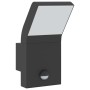Lámparas de pared LED exterior con sensor 2 uds aluminio negro