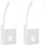 Lámparas de pared LED exterior con sensor 2 uds aluminio blanco
