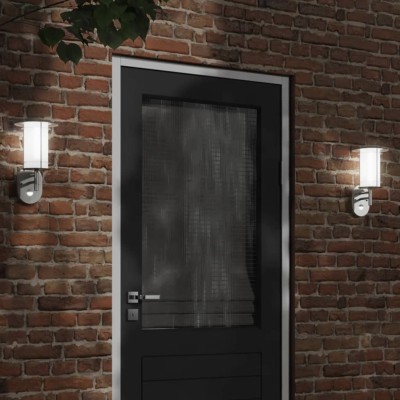 Lámpara de pared de exterior con sensor acero inoxidable