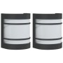Apliques de exterior 2 unidades acero inoxidable negro