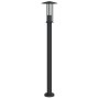 Lámpara de suelo de exterior acero inoxidable negro 100 cm