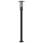 Lámpara de suelo de exterior acero inoxidable negro 100 cm