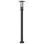 Lámpara de suelo de exterior acero inoxidable negro 100 cm