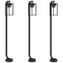Lámparas de suelo exterior 3 uds acero inoxidable negro 100 cm