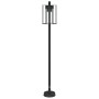 Lámparas de suelo exterior 3 uds acero inoxidable negro 100 cm
