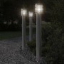 Lámparas de suelo de exterior 3 uds acero inoxidable 110 cm