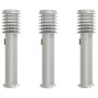 Lámparas de suelo exterior con enchufe 3 uds acero inox 60 cm
