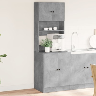 Mueble de cocina madera ingeniería gris hormigón 60x50x180 cm