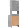 Mueble de cocina madera ingeniería gris hormigón 60x50x180 cm