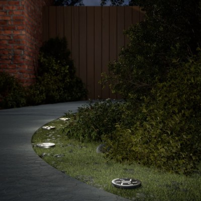 Luces solares suelo jardín con picos tierra blanco cálido 4 uds