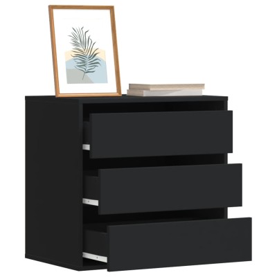 Cajonera de esquina madera de ingeniería negra 60x41x58 cm