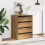 Cajonera de esquina madera ingeniería roble artisan 60x41x76 cm