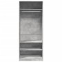 Armario de madera de ingeniería gris hormigón 80x50x200 cm