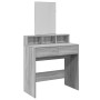 Tocador con espejo color gris Sonoma 80x41x144,5 cm