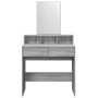 Tocador con espejo color gris Sonoma 80x41x144,5 cm