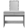 Tocador con luces LED color gris Sonoma 100x40x130 cm