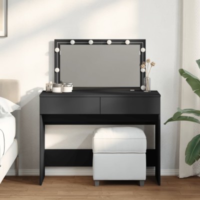 Tocador con luces LED negro 100x40x120 cm