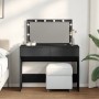 Tocador con luces LED negro 100x40x120 cm