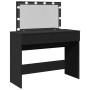 Tocador con luces LED negro 100x40x120 cm