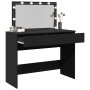 Tocador con luces LED negro 100x40x120 cm
