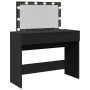 Tocador con luces LED negro 100x40x120 cm