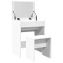 Tocador con taburete blanco 60x40x113,5 cm
