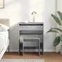 Tocador con taburete gris Sonoma 60x40x113,5 cm