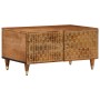 Mesa de centro de madera maciza de mango 80x50x40 cm