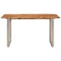 Mesa de comedor de madera maciza de acacia 140x70x76 cm