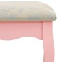 Juego de tocador y taburete madera paulownia rosa 75x69x140 cm