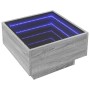 Mesa de centro y LED madera ingeniería gris Sonoma 50x50x30 cm