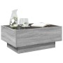 Mesa de centro y LED madera ingeniería gris Sonoma 70x50x30 cm