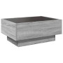 Mesa de centro y LED madera ingeniería gris Sonoma 70x50x30 cm