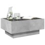 Mesa de centro y LED madera ingeniería gris hormigón 70x50x30cm