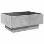 Mesa de centro y LED madera ingeniería gris hormigón 70x50x30cm