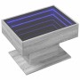 Mesa de centro y LED madera ingeniería gris Sonoma 70x50x45 cm