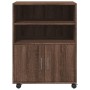 Armario con ruedas madera ingeniería marrón roble 60x48x81 cm