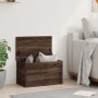 Caja de almacenaje madera ingeniería marrón roble 60x35x35 cm