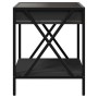 Mesita de noche con Infinity LED negra 40x40x49 cm