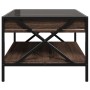 Mesa de centro con Infinity LED marrón roble 50x50x38 cm