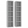 Estantería para CD 2 uds madera gris Sonoma 21x16x93,5 cm