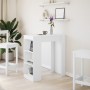 Mesa alta con estantes madera ingeniería blanca 95x47x103,5 cm