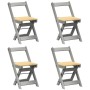 Sillas de comedor plegables 4 uds Corona madera pino gris