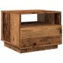 Mesa de centro con luces LED madera envejecida 50x49x40 cm
