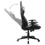 Silla de gaming de cuero sintético negro y blanco