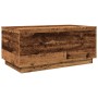 Mesa de centro con luces LED madera envejecida 90x50x40 cm