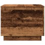 Mesa de centro con luces LED madera envejecida 50x50x40 cm